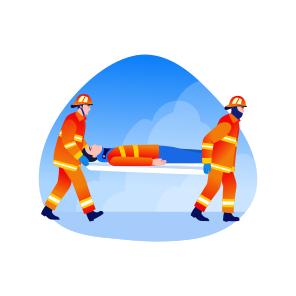 Firefighter Team, Stretcher, Emergency, Injured, Patient, icon