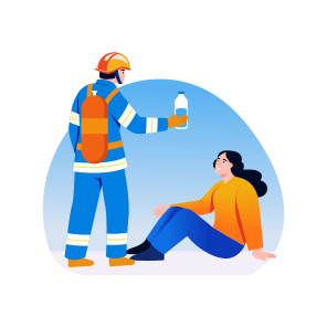 Giving Water, Kindness, Helping, Supporting, Firefighter, icon