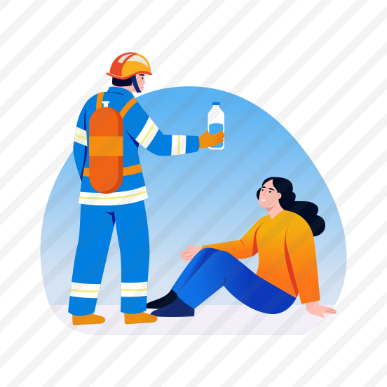 Giving Water, Kindness, Helping, Supporting, Firefighter, preview