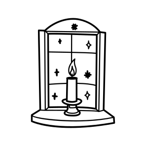 Candlelit Window, Candlelight, Decor, Interior, Decorative icon