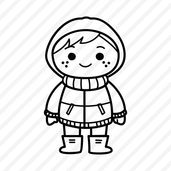 Chibi Fashion, Apparel, Clothing, Winter Kid, Jacket preview