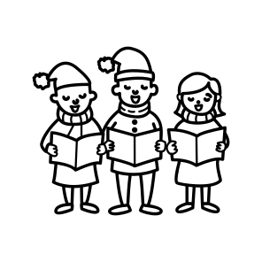 Christmas Carolers, Vocalists, Choir, Singing, Kids, icon
