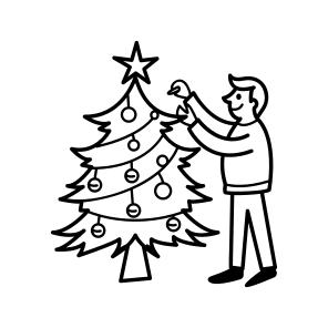 Decorating Tree, Ornament, Decoration, Christmas, Xmas icon