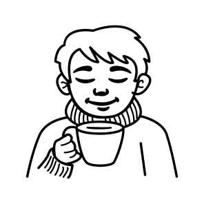 Drinking Coffee, Drink, Tea, Sipping, Cozy Character, icon