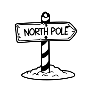 North Pole, Sign, Board, Direction, Signage icon