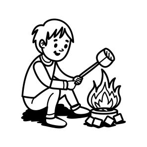 Roasting Marshmallows, Camping, Firepit, Winter, Cooking icon