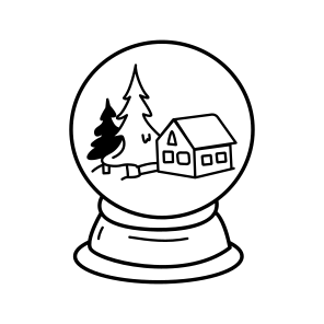 Snow Globe, Crystal Ball, Ornament, Decor, Christmas icon