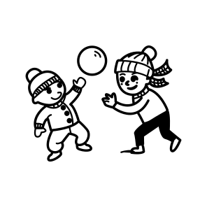 Snowball Fight, Playing, Happy, Activity, Children icon