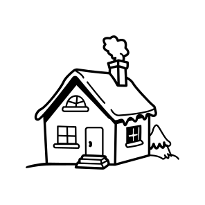 Winter House, Cabin, Architecture, Home, Cottage icon