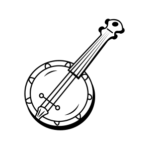Banjo, Mandolin, Instrument, Music, Percussion, icon