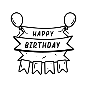 Birthday Banner, Decoration, Bunting, Ribbons, Celebration, icon