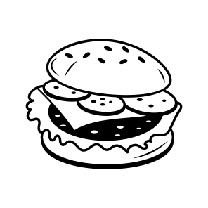 Burger, Fast Food, Snack, Edible, Hamburger icon