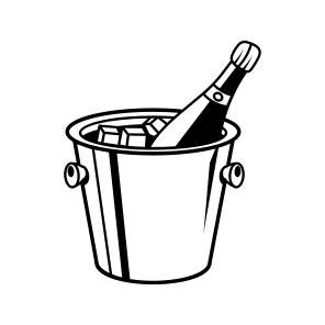 Champagne Bucket, Pail, Drink, Beverage, Party icon