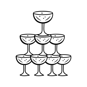Champagne Tower, Party, Celebration, Drinks, Beverage icon