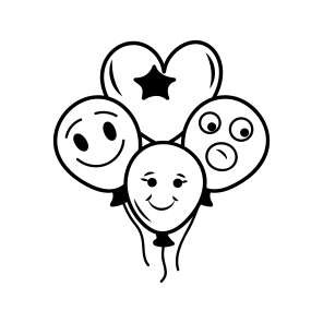 Emoji Balloons, Decoration, Party, Celebration, Emoticons, icon