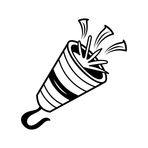 Party Popper, Confetti, Surprise, Celebration, Streamer icon