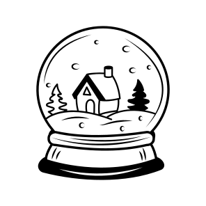 Snow Globe, Ornament, Decorative, Crystal Ball, Orb, icon