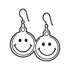 Smiley Earrings, Dangles, Emojis, Jewellery, Fashion, icon