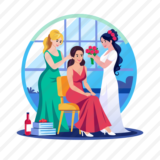 Bride Friends, Bridesmaids, Friendship, Helping, Ceremony preview