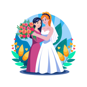 Bride Sister, Bonding, Hugging, Cuddling, Togetherness icon