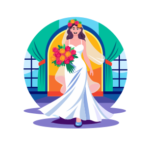 Bride Walk, Wedding, Ceremony, Celebration, Happy icon