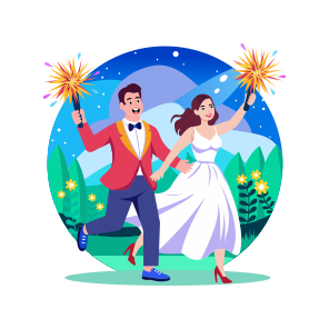 Couple Celebrating, Wedding, Excited, Cheerful, Spouse icon