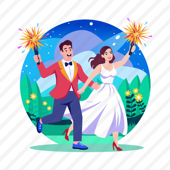 Couple Celebrating, Wedding, Excited, Cheerful, Spouse preview