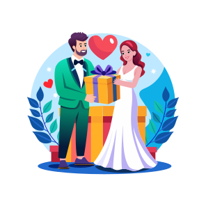 Giving Gift, Surprise, Couple, Souvenir, Wedding icon