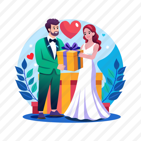 Giving Gift, Surprise, Couple, Souvenir, Wedding preview