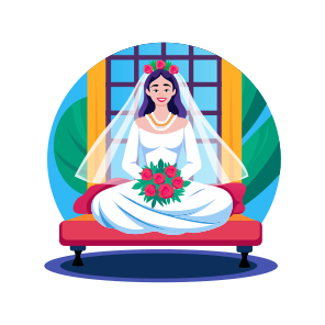 Happy Bride, Smiling, Calm, Wedding, Marriage icon