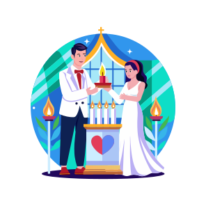 Lighting Candles, Ceremony, Tradition, Couple, Wedding icon