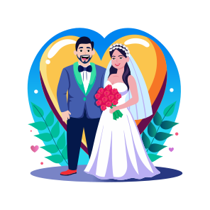 Newly Married, Couple, Spouse, Companion, Wedding icon