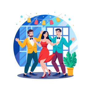 Party, Dancing, Enjoying, Cheerful, Friends icon