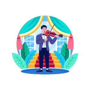 Playing Violin, Guitarist, Musical, Performance, Groom icon