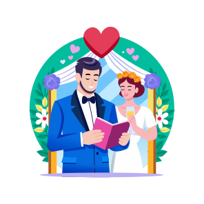 Reading Vows, Commitment, Tradition, Ceremony, Couple icon