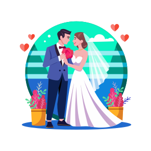 Romantic Couple, Embracing, Spouse, Wedding, Ceremony icon