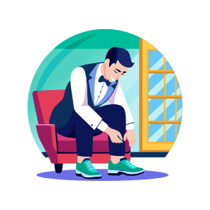 Tying Laces, Shoes, Boots, Preparation, Groom icon