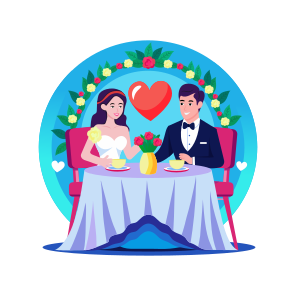 Wedding Dinner, Dining, Food, Couple, Marriage icon
