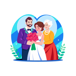 Wedding Family, Bride, Parents, Togetherness, Ceremony icon