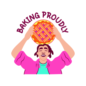 Baking Proudly, Making Dessert, Happy, Thanksgiving, Typography, icon