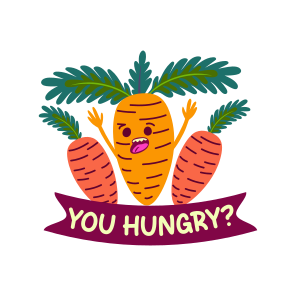 Carrot Character, Harvest Season, Thanksgiving, Festival, Typography, icon