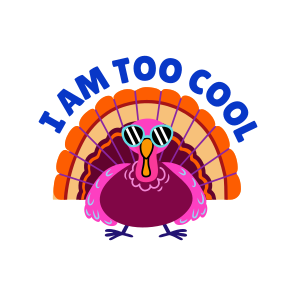 Cool Turkey, Bird, Thanksgiving, Festival, Typography, icon