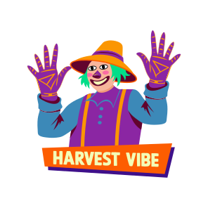 Harvest Vibe, Scarecrow, Thanksgiving, Festival, Typography icon