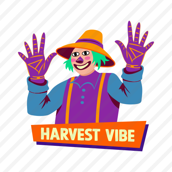 Harvest Vibe, Scarecrow, Thanksgiving, Festival, Typography preview