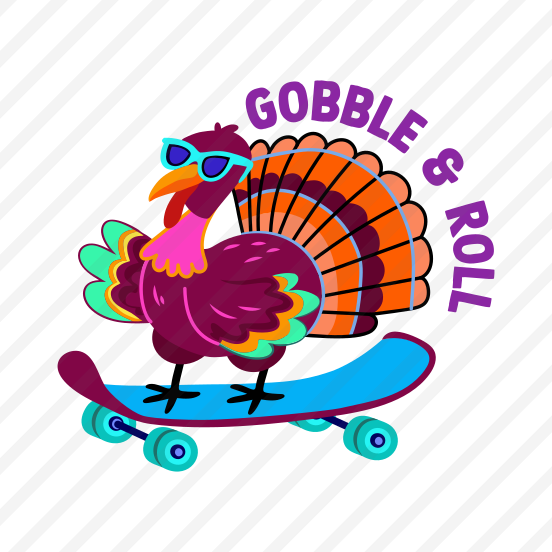 Skating Turkey, Bird, Thanksgiving, Festival, Celebration, preview