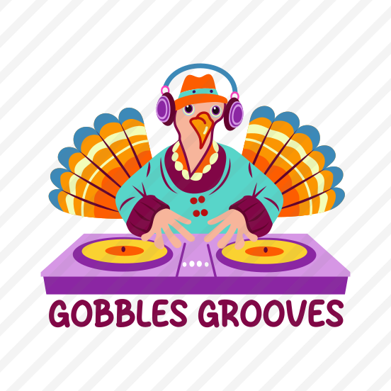 Thanksgiving Music, Dj, Turkey, Celebration, Typography, preview