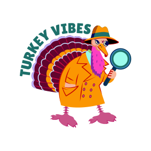 Turkey Vibes, Bird, Thanksgiving, Festival, Typography, icon