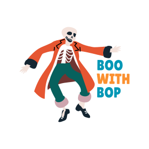 Dancing Skeleton, Creepy, Character, Spooky, Typography, icon