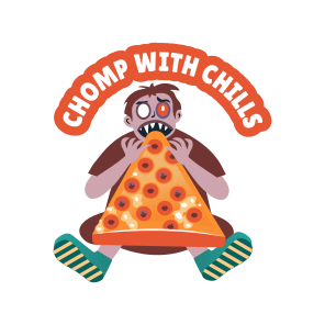 Eating Pizza, Food, Spooky Snack, Typography icon