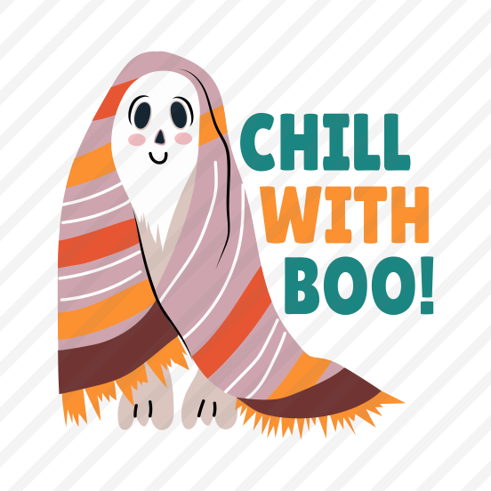 Ghost Boo, Chilling, Smiling, Friendly Ghost, Typography preview